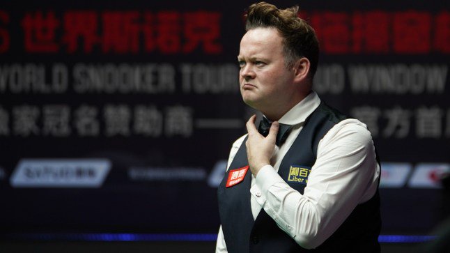 TAIYUAN, CHINA - AUGUST 09: Shaun Murphy of England reacts in the first round match against Matthew Selt of England on day 2 of the 2026 World Snooker Tour China Open at Taiyuan Binhe Sports Center on August 9, 2026 in Taiyuan, Shanxi Province of China. (Photo by Tai Chengzhe/VCG via Getty Images)