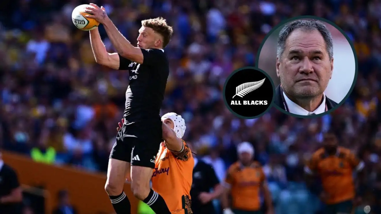 All Blacks fly-half Damian McKenzie in action against the Wallabies and head coach Dave Rennie (inset).