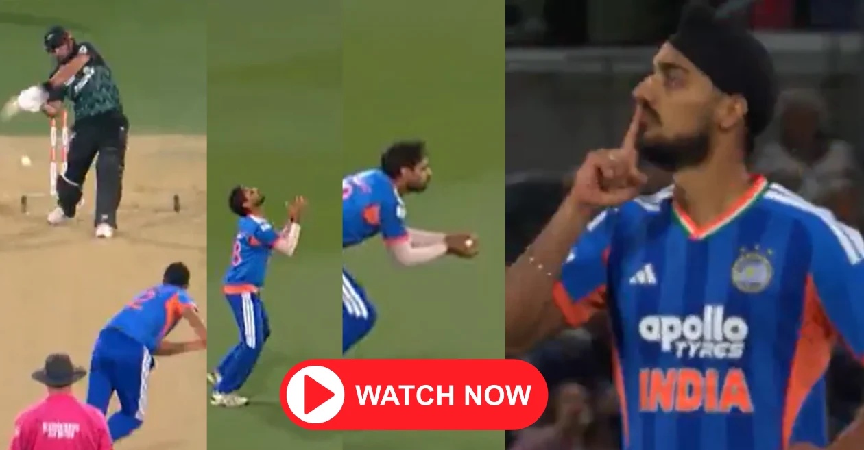NZ vs IND [WATCH]: Bhuvneshwar Kumar takes a sharp catch to dismiss Daryl Mitchell in 1st T20I
