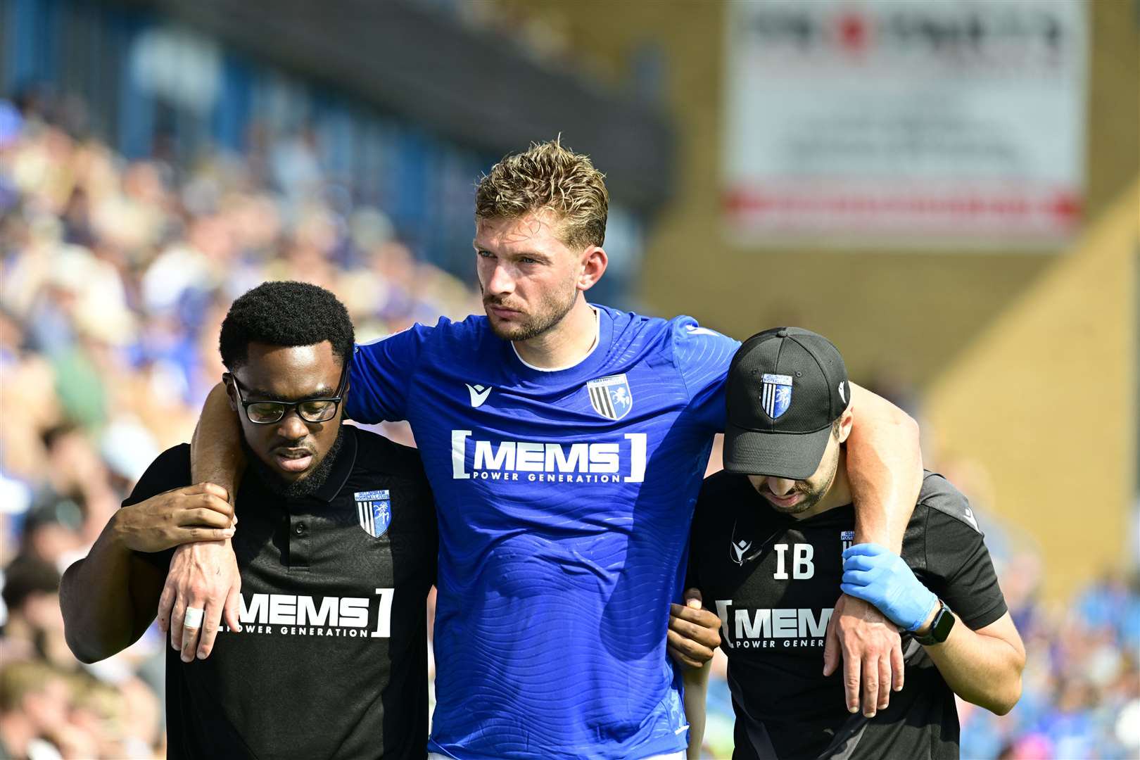 Liam Gordon went off injured in the opening league game of the season against Walsall Picture: Barry Goodwin