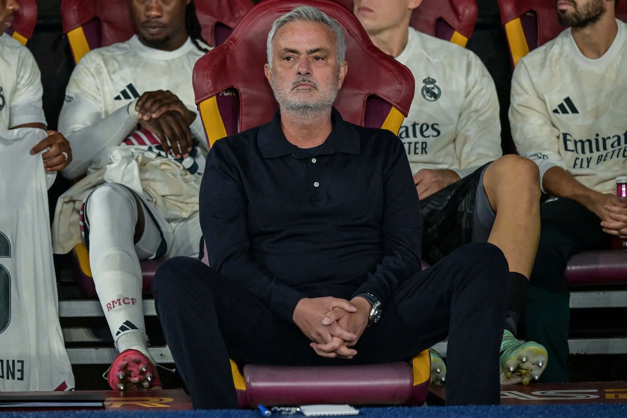 José Mourinho slumped in the dugout.