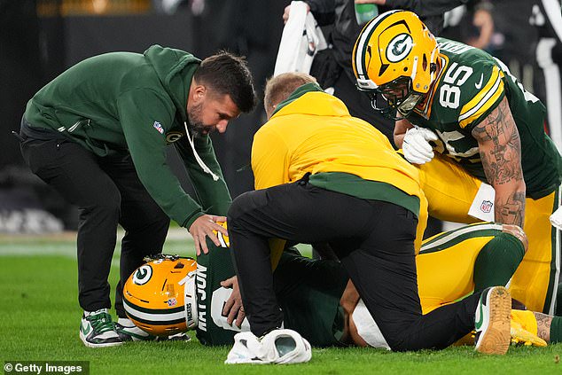 Earlier in the game, he was writing in agony after breaking a rib and then coughing up blood