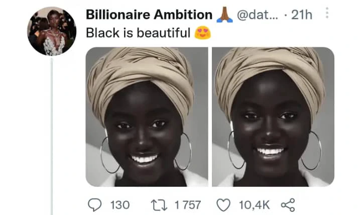 "Black is beautiful. I will never bleach." -Lady Reveal