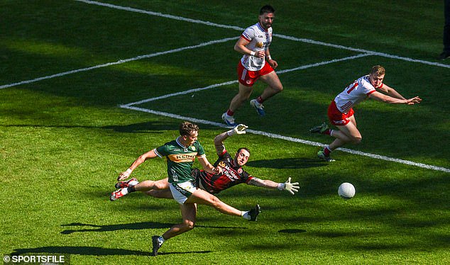 David Clifford fires home a goal for Kerry against Tyrone, increasing the goal to four points could incentivise players like Clifford to seek out goals as their primary option