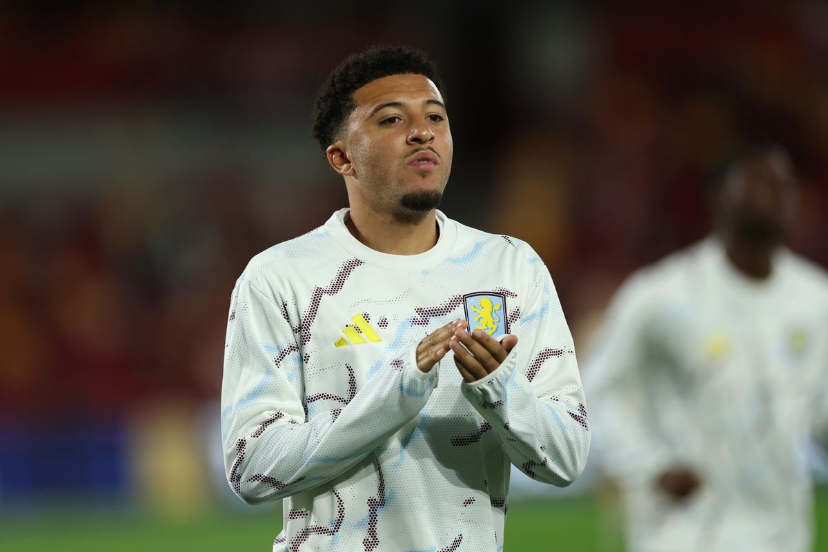 Jadon Sancho prior to the Carabao Cup Third Round match between Brentford and Aston Villa. 