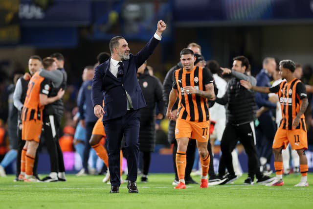 Shakhtar boss Arda Turan celebrates his side's triumph