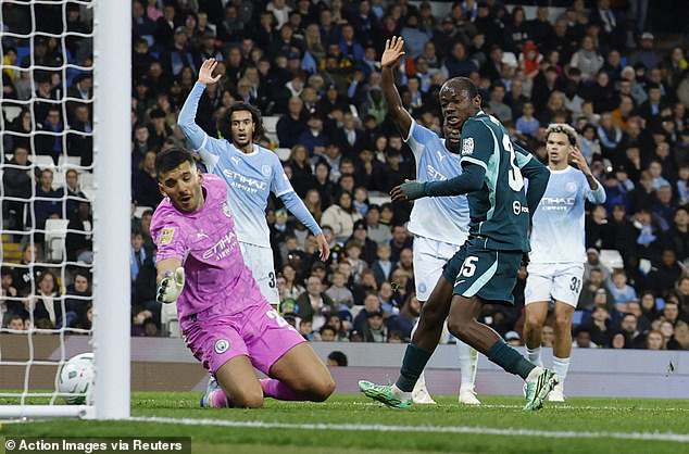Malick Yalcouye gave Brighton the lead against holders Manchester City