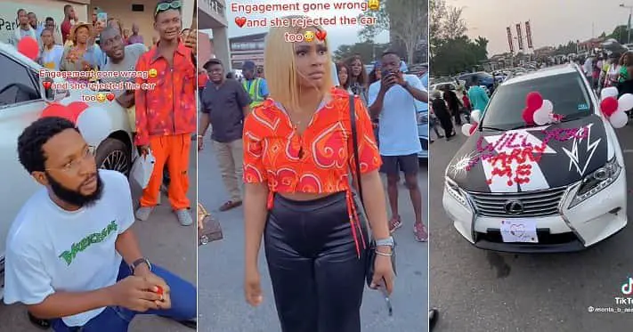 Lady rejects man who proposed with a car, funny video