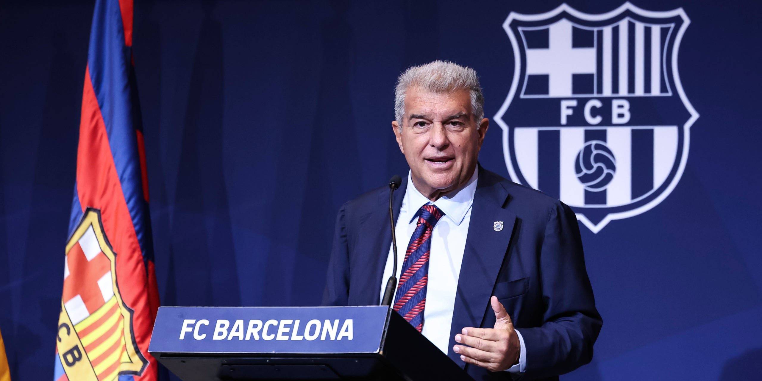 Europapress joan laporta president of fc barcelona speak during presentation of the