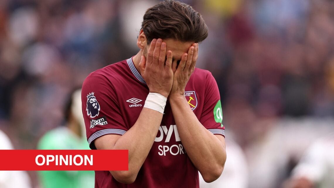 Split image showing Konstantinos Mavropanos of West Ham United