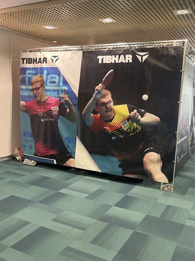 Les frères Lebrun trônent en majesté dans les locaux de l’entreprise allemande Tibhar, qui les équipe jusqu’en 2032.
