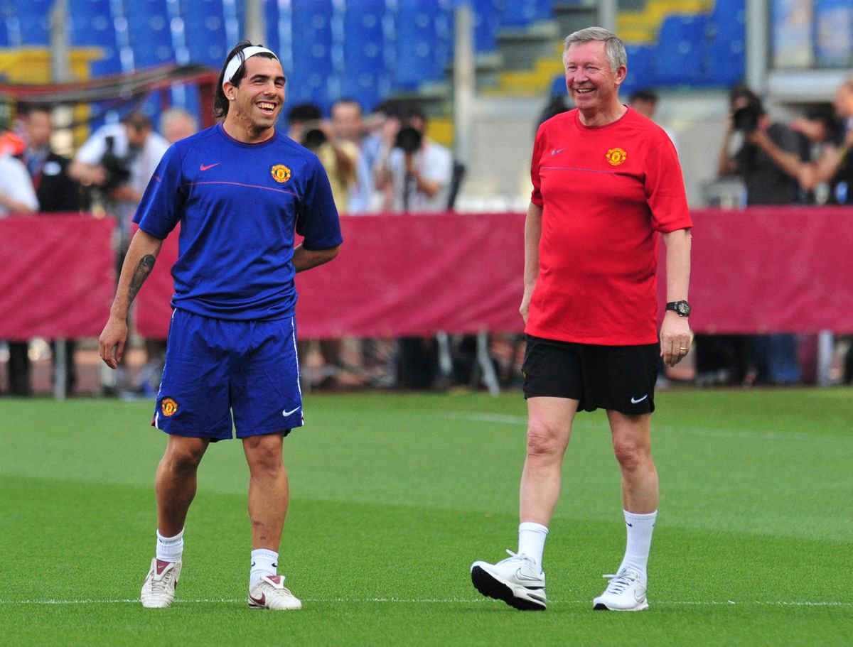 Carlos Tevez and Sir Alex Ferguson