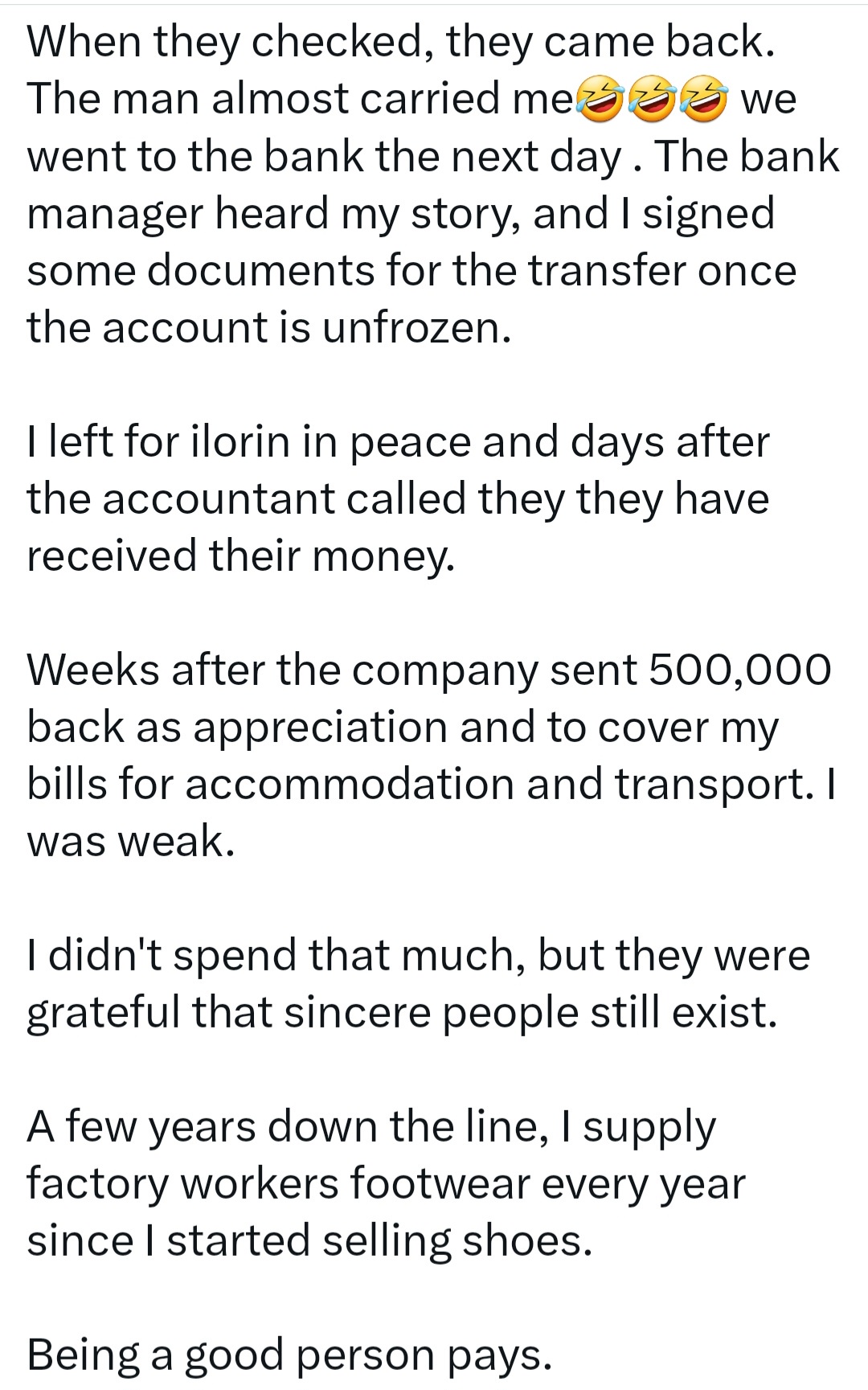 Woman who was erronously credited with N20million from a company reveals how she made things right