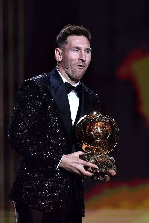 Messi after winning the Ballon d'Or in 2021