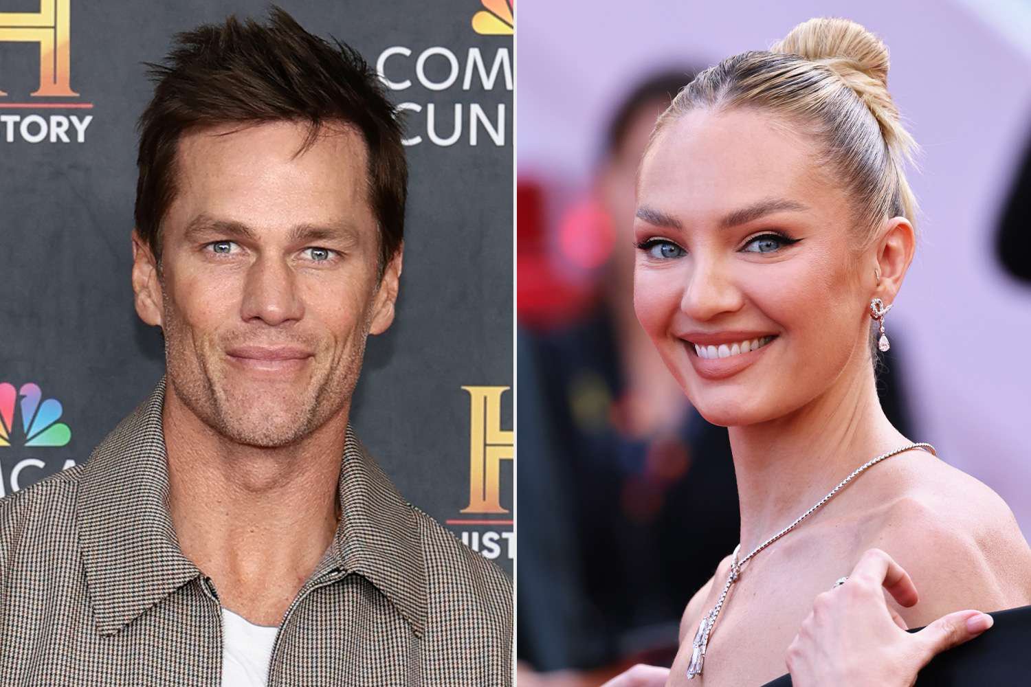 Tom Brady, Candice Swanepoel.Credit: Todd Owyoung/NBC via Getty; Michael Buckner/WWD via Getty