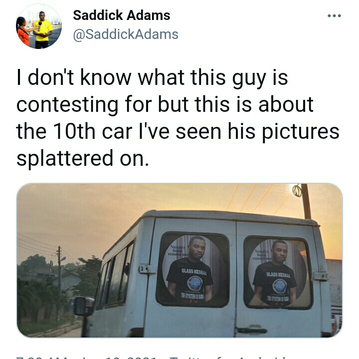 Twene Jonas’ ‘poster’ on a car causes massive reaction on the