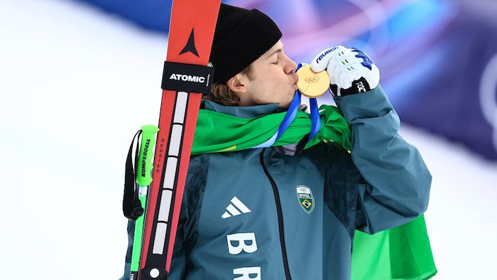 In Bormio raste der Brasilianer zu Olympia-Gold im Riesentorlauf.