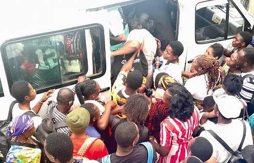 Passengers scrambling for scarce vehicle seats