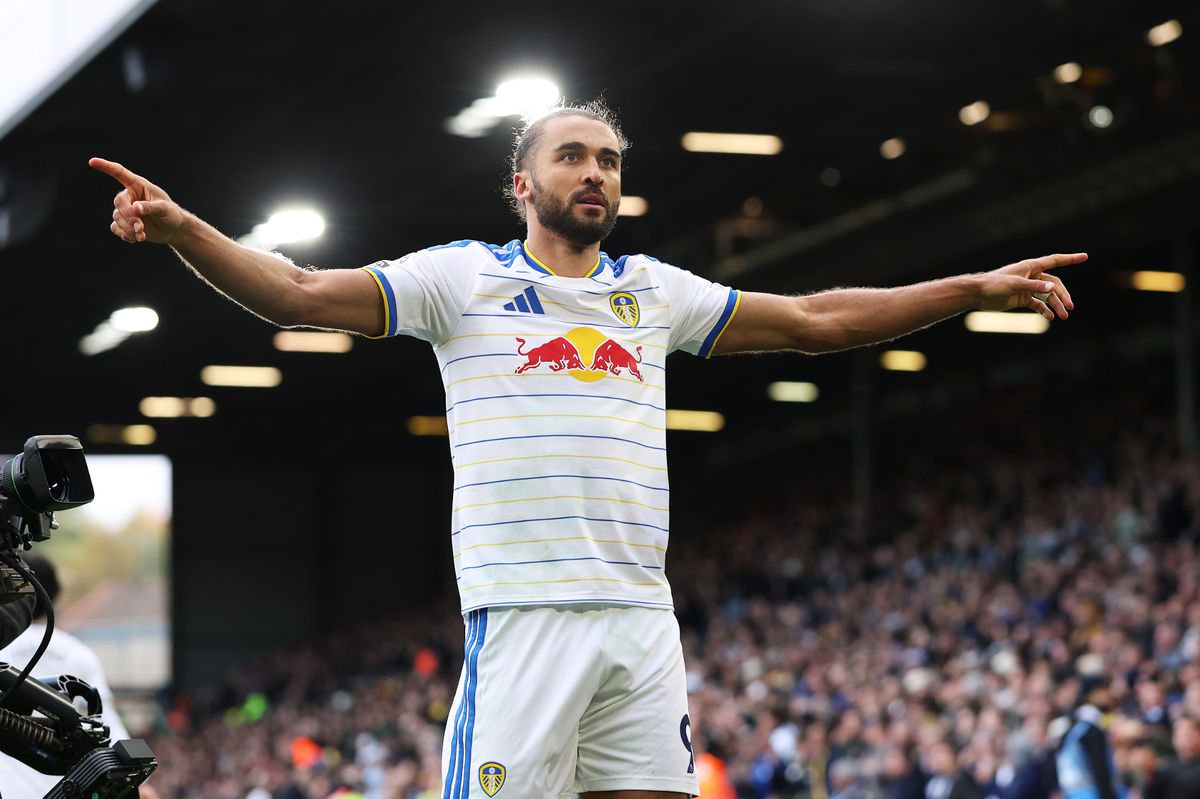 Dominic Calvert-Lewin of Leeds United celebrates scoring his team’s first goal during the Premier League 2026/27 match between Leeds United and Manchester United at Elland Road