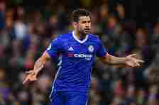 Diego Costa of Chelsea celebrates after scoring his sides first goal during the Premier League match between Chelsea and Middlesbrough at Stamford Bridge