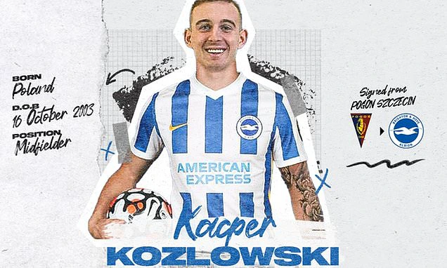 Brighton confirm the signing of 18-year-old Polish midfielder Kacper  Kozlowski