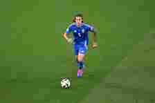 Riccardo Calafiori of Italy in action during the UEFA EURO 2024 group stage match between Croatia and Italy at Football Stadium Leipzig on June 24,...