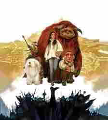 Jim Henson's Labyrinth graphic novel cover featuring Sarah, surrounded by her allies