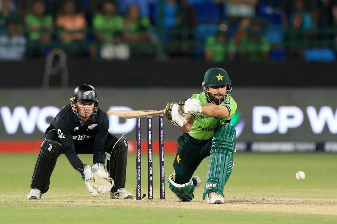 Cricket - ICC Men's Champions Trophy - Group A - Pakistan v New Zealand - National Stadium, Karachi, Pakistan - February 19, 2025 Pakistan's Salman Ali Agha in action REUTERS/Akhtar Soomro