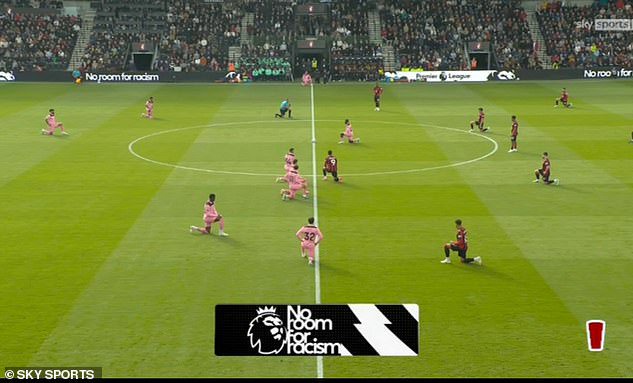 Two Bournemouth players stood while their team-mates took the knee against Sunderland