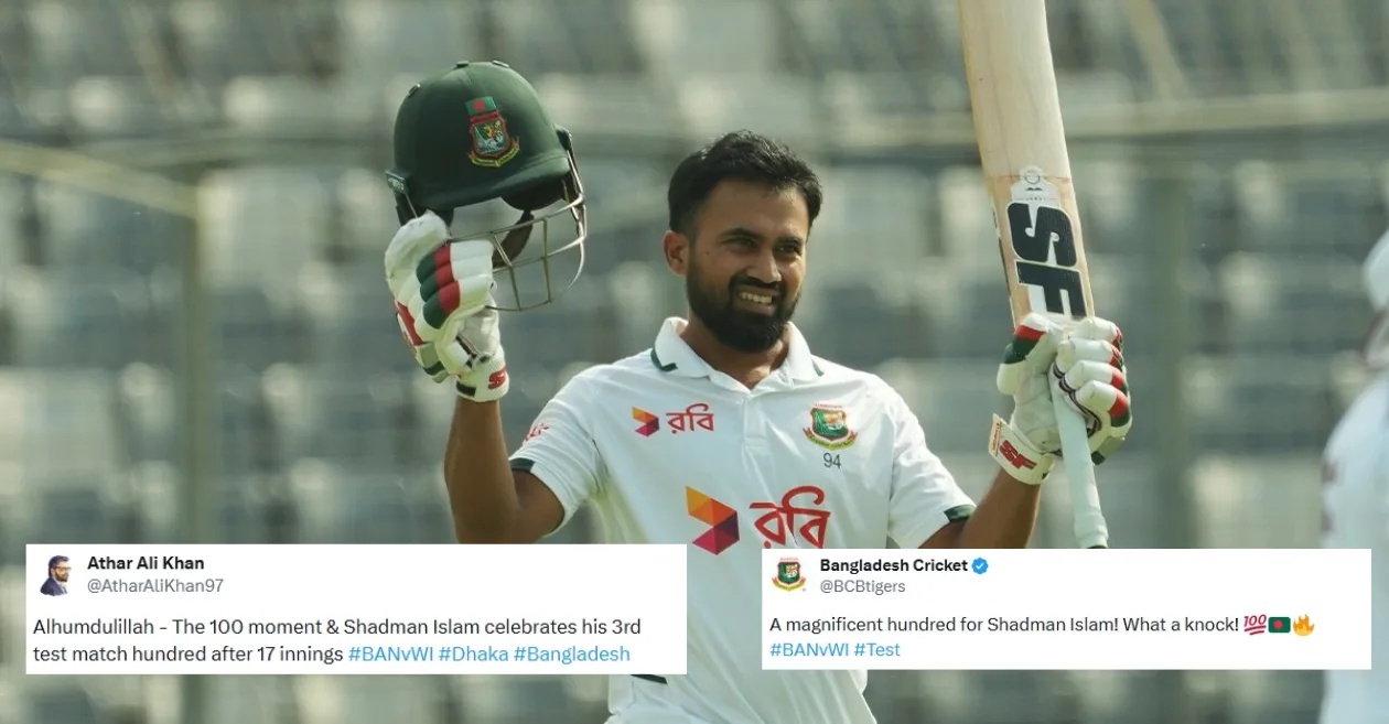 Fans react as Shadman Islam smashes gritty century against West Indies on Day 2 of 1st Test