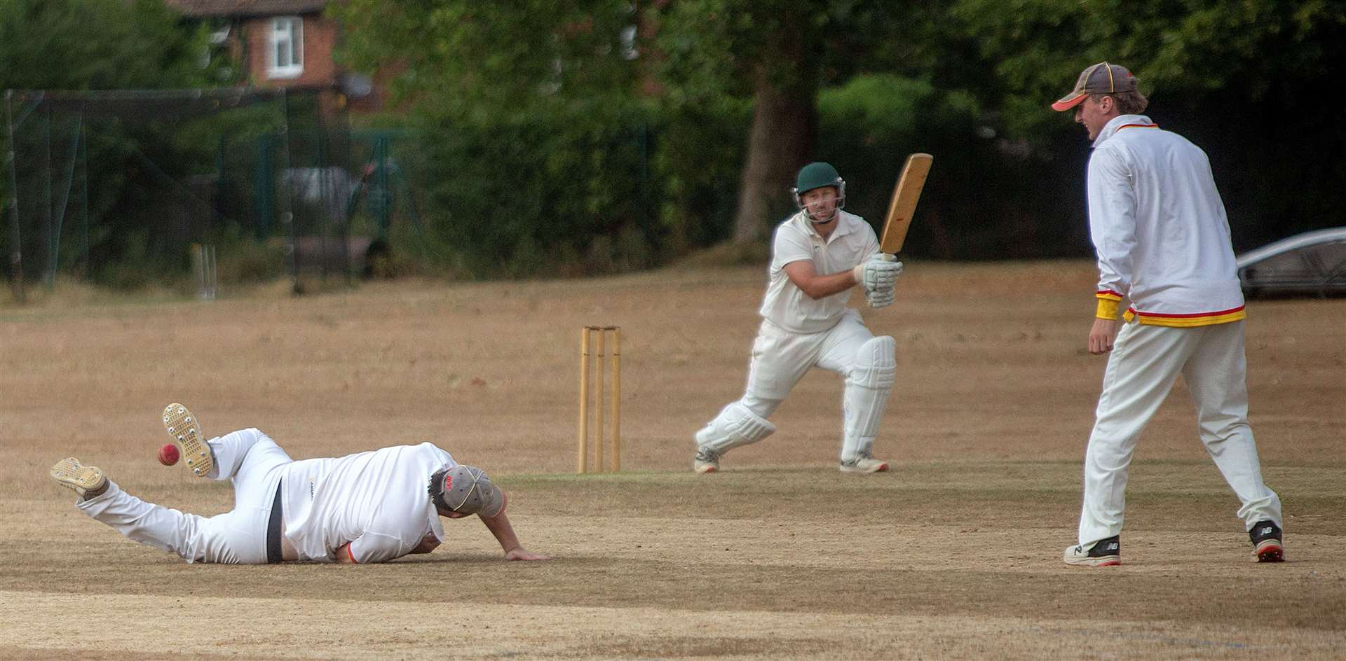 Long Itchington batting against FISSC in the Cotswolds Hills League First Division game at Tiddington on Saturday. Photo: Mark Williamson