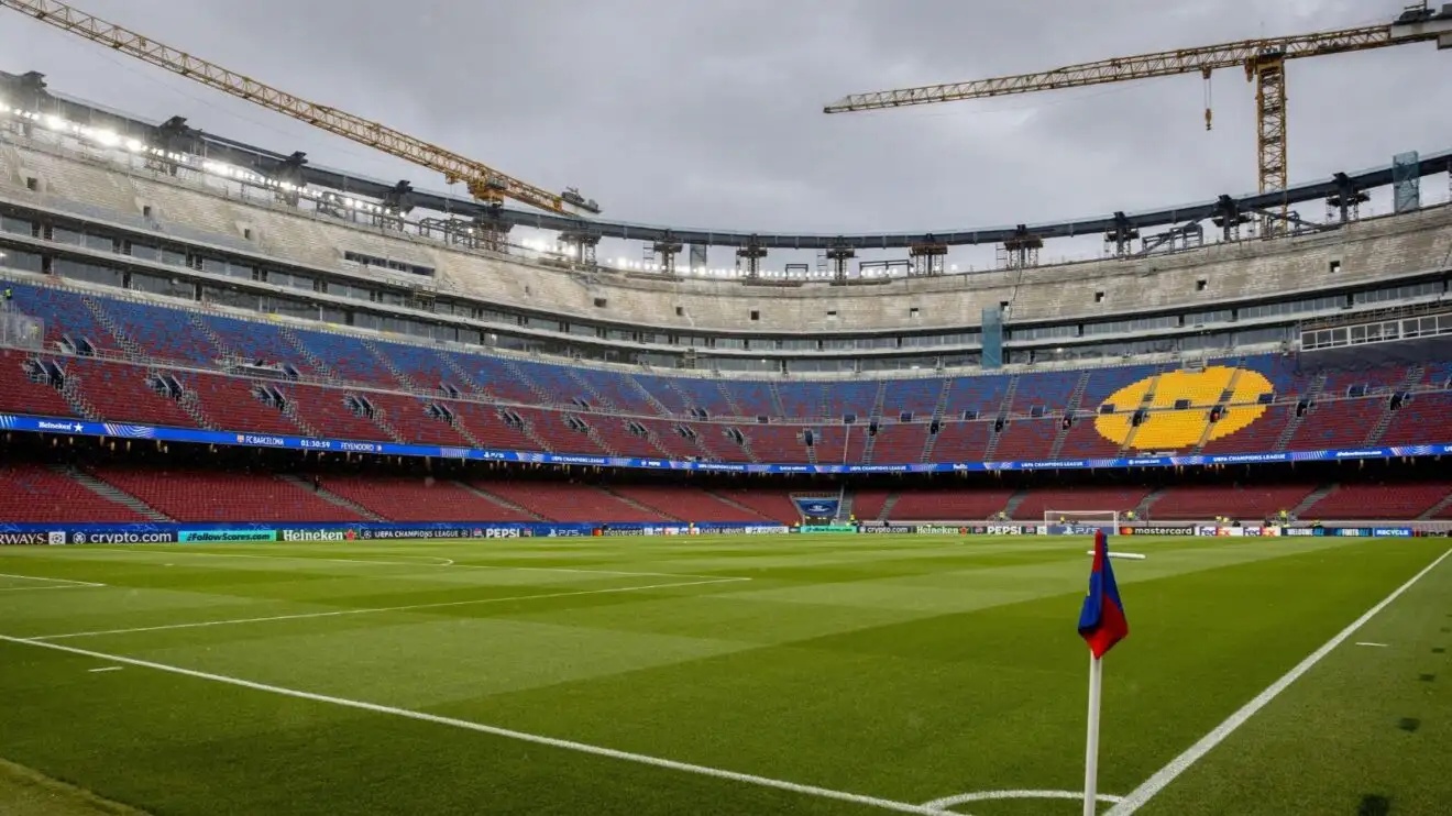 An overview of Barcelona' Nou Camp stadium