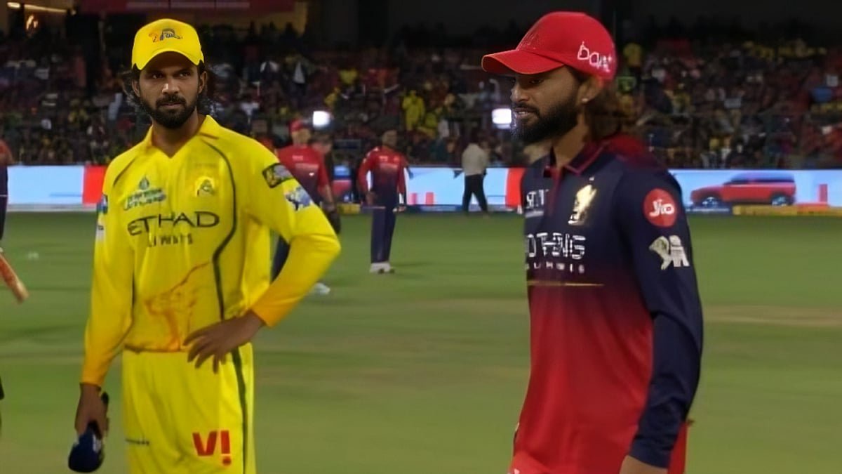 Chennai Super Kings captain Ruturaj Gaikwad (L) and Royal Challengers Bengaluru captain Rajat Patidar (R).