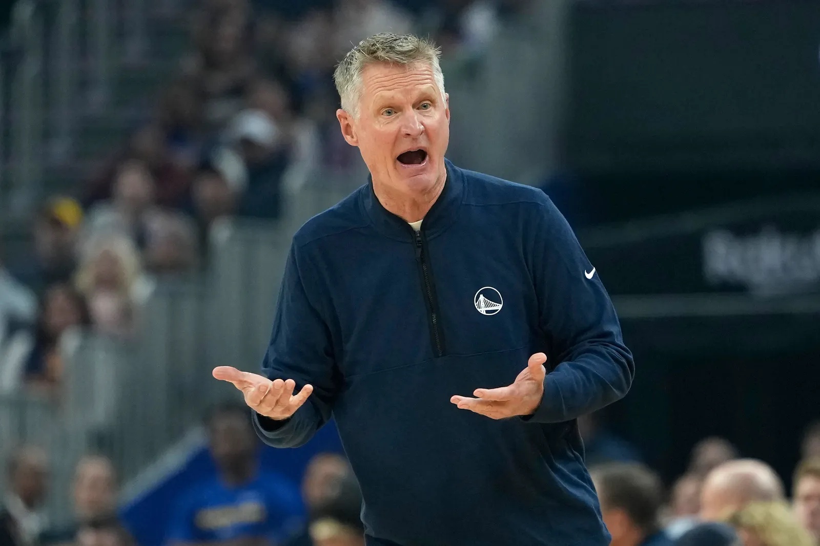 Warriors head coach Steve Kerr reacts during game against Toronto Raptors