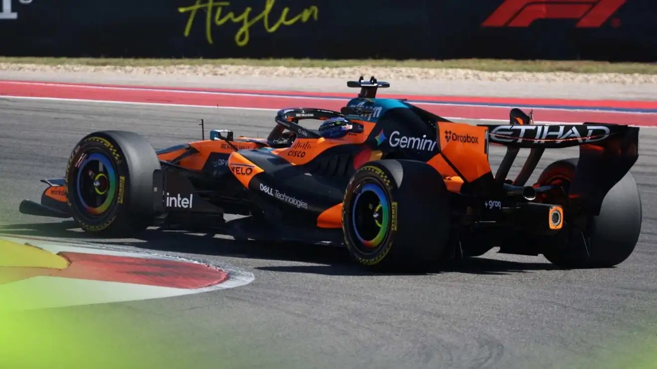 Oscar Piastri drives for McLaren at the 2026 United States Grand Prix.