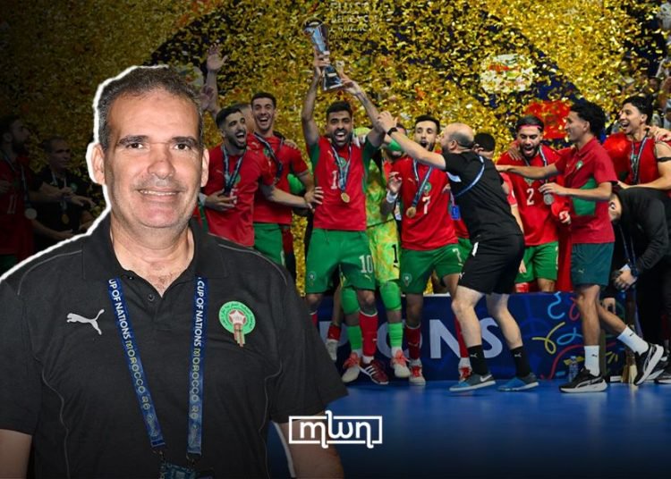Hicham Dguig and Moroccan Futsal Team