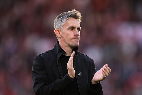 Kieran McKenna, Manager of Ipswich Town, applauds