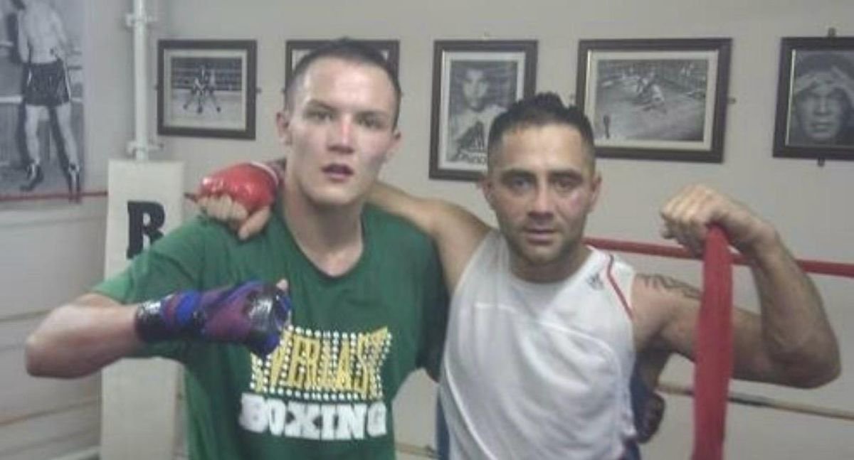 Josh Warrington and Michael "after sparring back in the day"