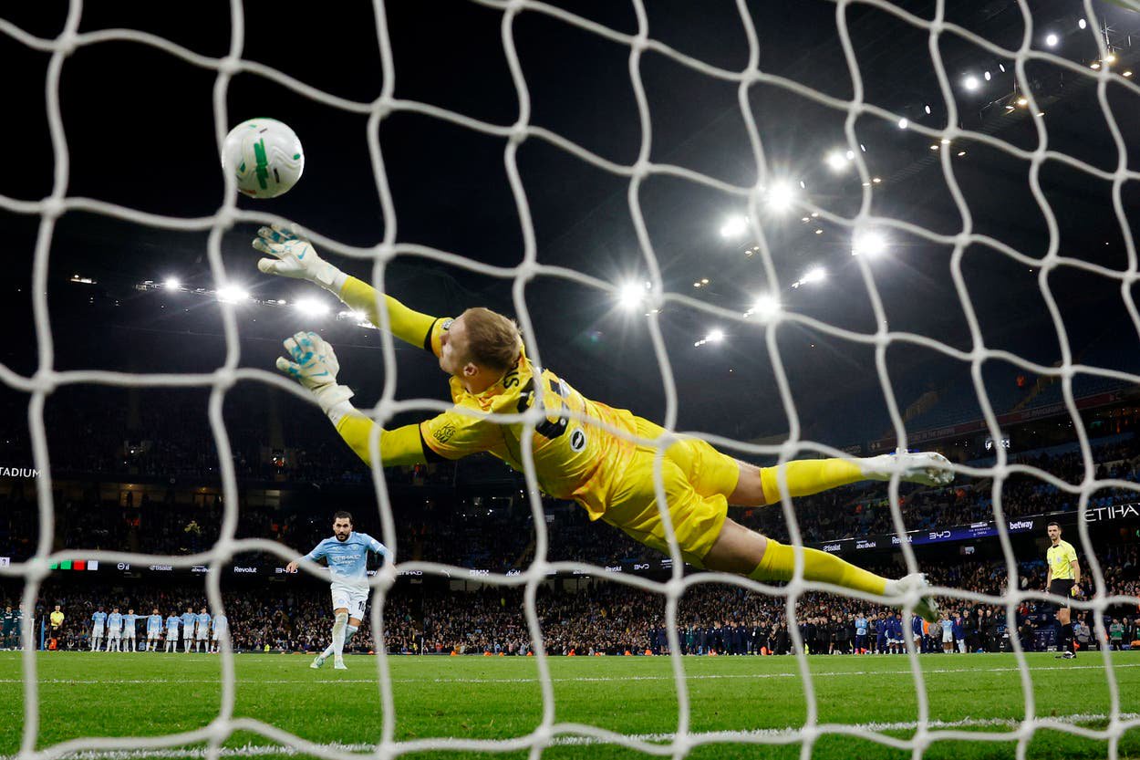 Man City beat Brighton on penalties to reach the Carabao Cup quarter-final