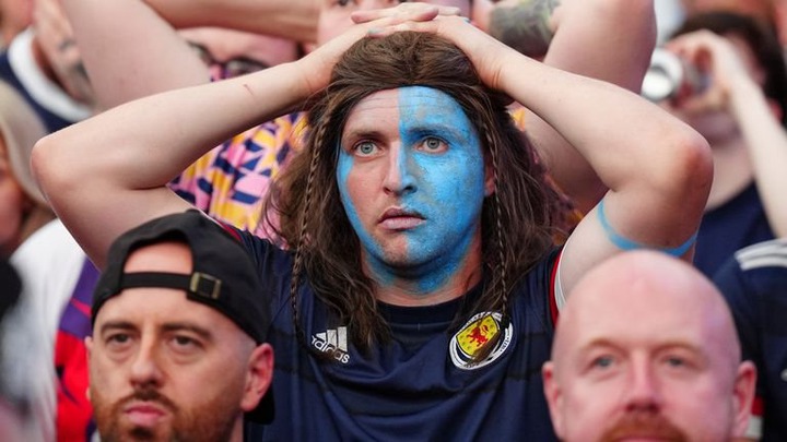 Scotland fans at the BAaD in Glasgow watching the UEFA Euro 2024 Group A match between Scotland and Hungary. Picture date: Sunday June 23, 2024.

