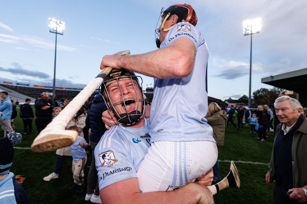 Na Piarsaigh's Peter Casey celebrates with Daithí Dempsey - can the Limerick club win their county title on Sunday?