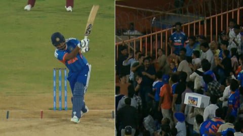 VIDEO: Sanju Samson ने 149 KPH की रफ्तार से फेंकी गेंद को पहुंचाया स्टैंड में, WI गेंदबाज Shamar Joseph रह गए देखते