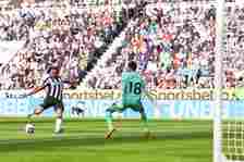 Callum Wilson of Newcastle United scores a goal to make it 5-1 during the Premier League match between Newcastle United and Sheffield United at St....