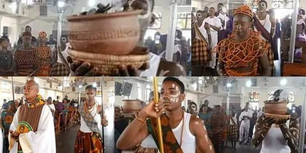 Nigerians React as Catholic Church in Abuja Celebrates Mass Using African Traditional Materials