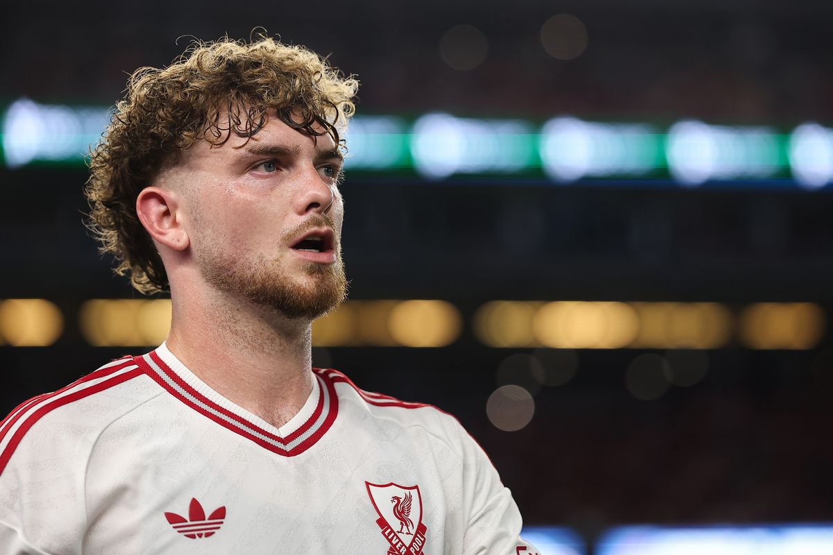Harvey Elliott playing for Liverpool