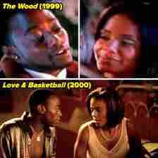 Scenes from &quot;The Wood&quot; (1999) show Omar Epps and Sanaa Lathan. Scenes from &quot;Love &amp;amp; Basketball&quot; (2000) show Omar Epps and Sanaa Lathan talking