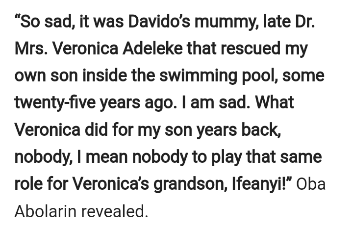 "Late Dr, Mrs. Veronica Adeleke Rescued My Son From Drowning" -Oba Adedokun Abolarin Reveals