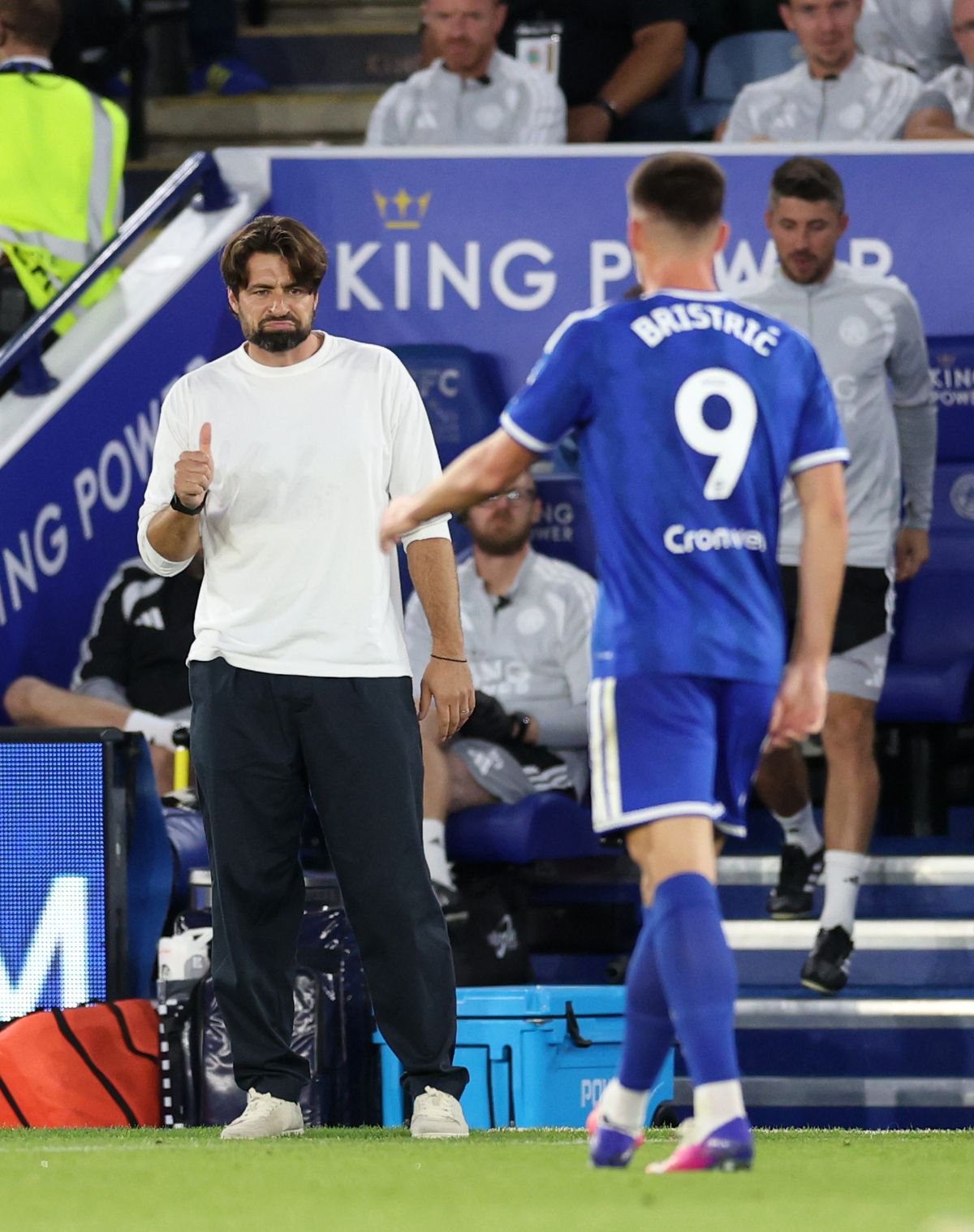Admir Bristric celebrated his first Leicester City goal with Russell Martin