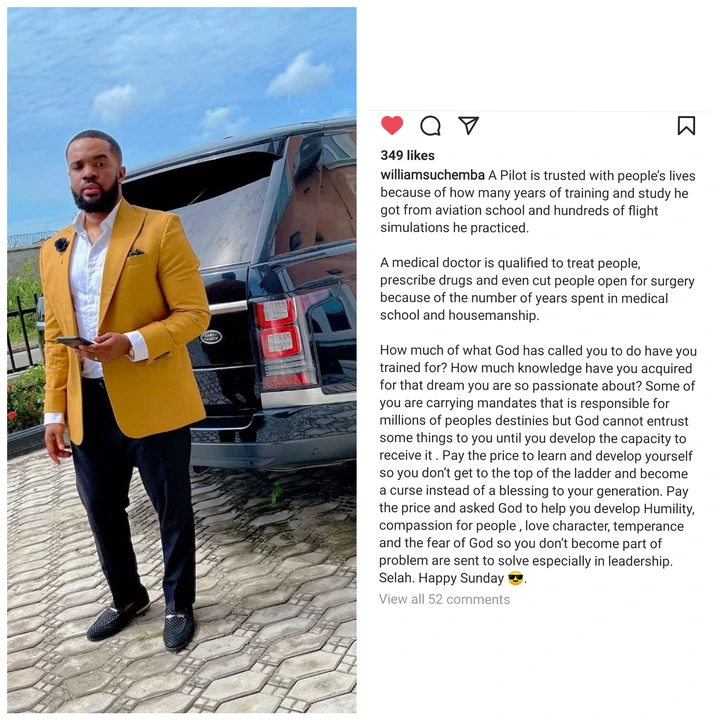 Williams Uchemba's New Post Sparks Reactions On Instagram