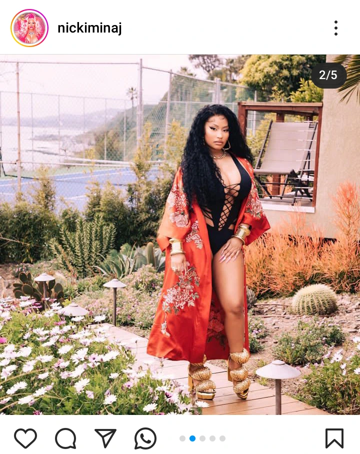 Rapper Nicki Minaj shares breath-taking snaps looking like a fashion goddess (Photos)